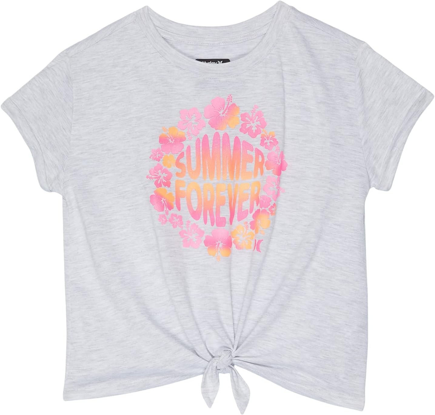 

Футболка Hurley Boxy Tie Front T-Shirt, цвет Birch Heather