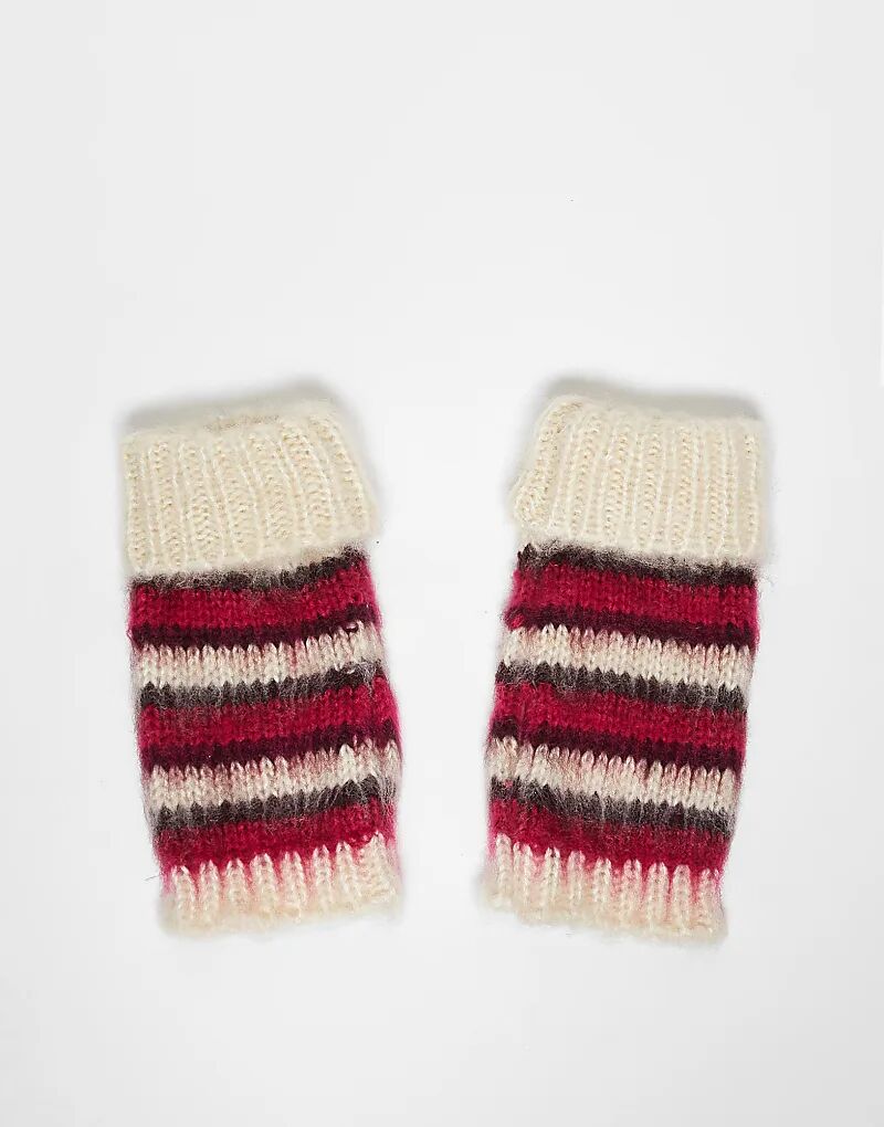 

Перчатки Accessorize с начесом и полосками разных цветов