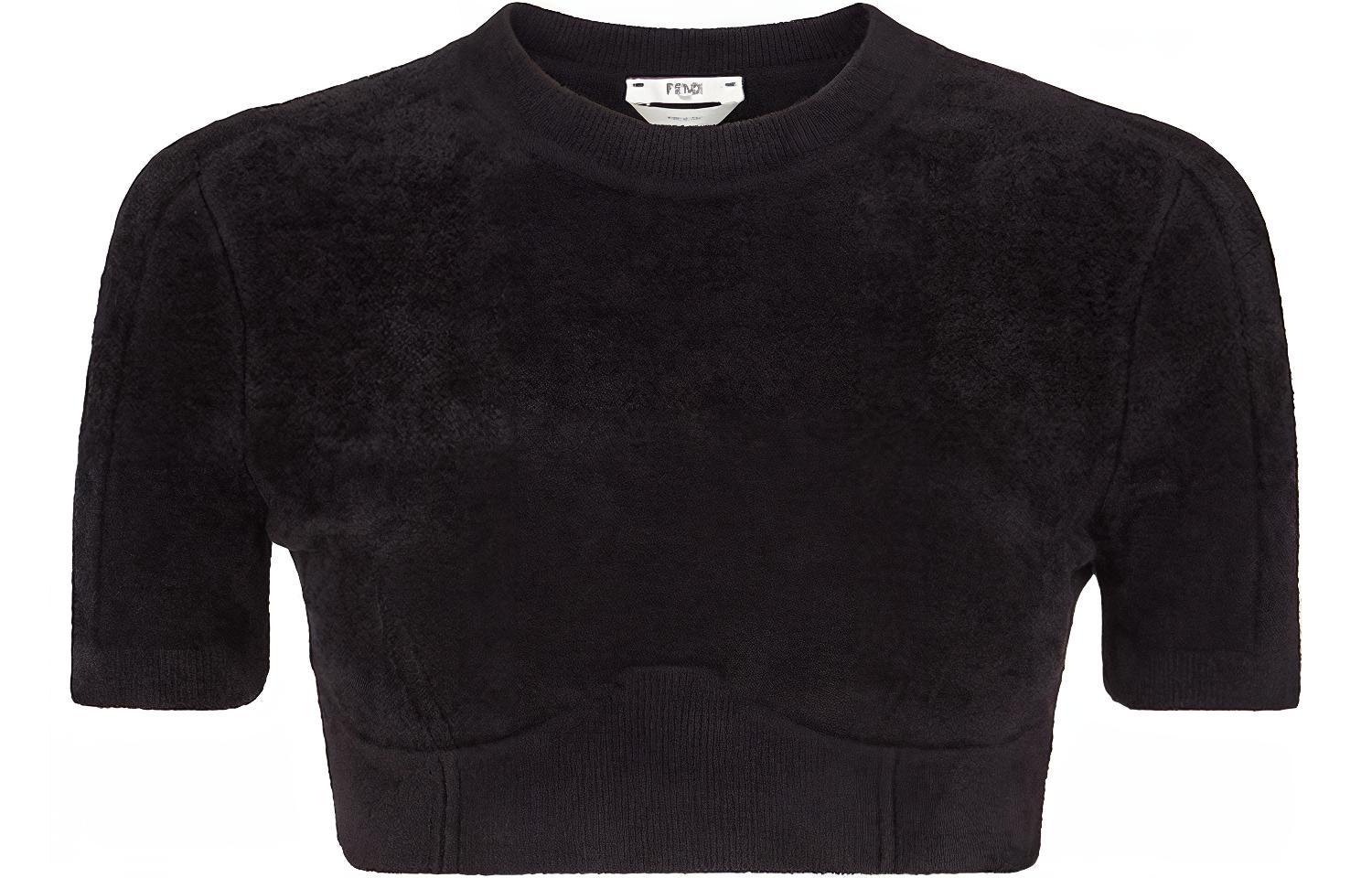 

FENDI Топ X Skims Velvet Knit Crop черный
