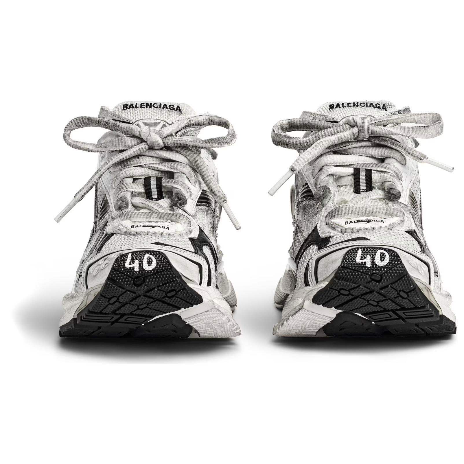 Balenciaga Мужские повседневные кроссовки Runner Low-Top черно-белые, цвет Black White — фото 4