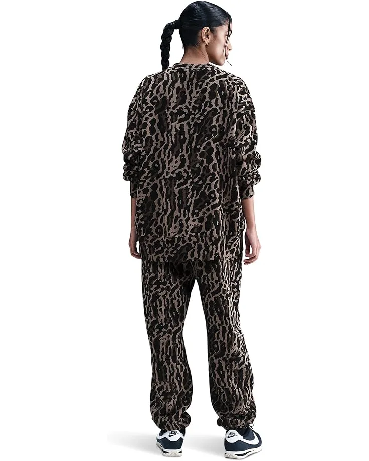 Брюки Nike Sportswear Phoenix Fleece High-Rise Oversized All Over Print Pants, Black/Ironstone/Black — фото 2