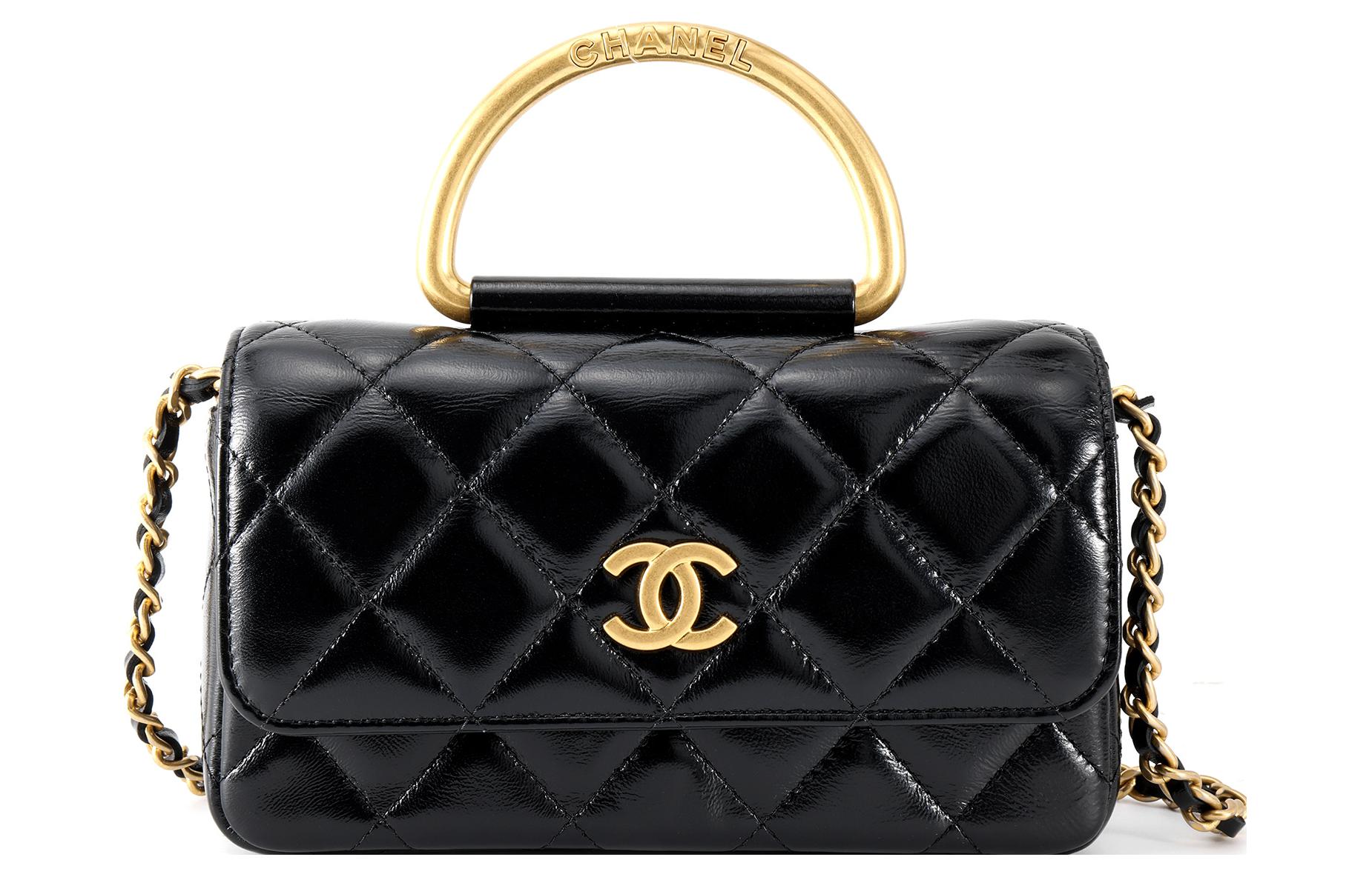 

Яркая кожаная сумка через плечо на одно плечо женская черная CHANEL