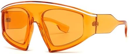 

Очень большие солнцезащитные очки с плоской верхней частью, цельные, в стиле ретро, ​​цветные, с оригинальным дизайном, прозрачные, с защитой от УФ-излучения UV400 MTZJH, Orange