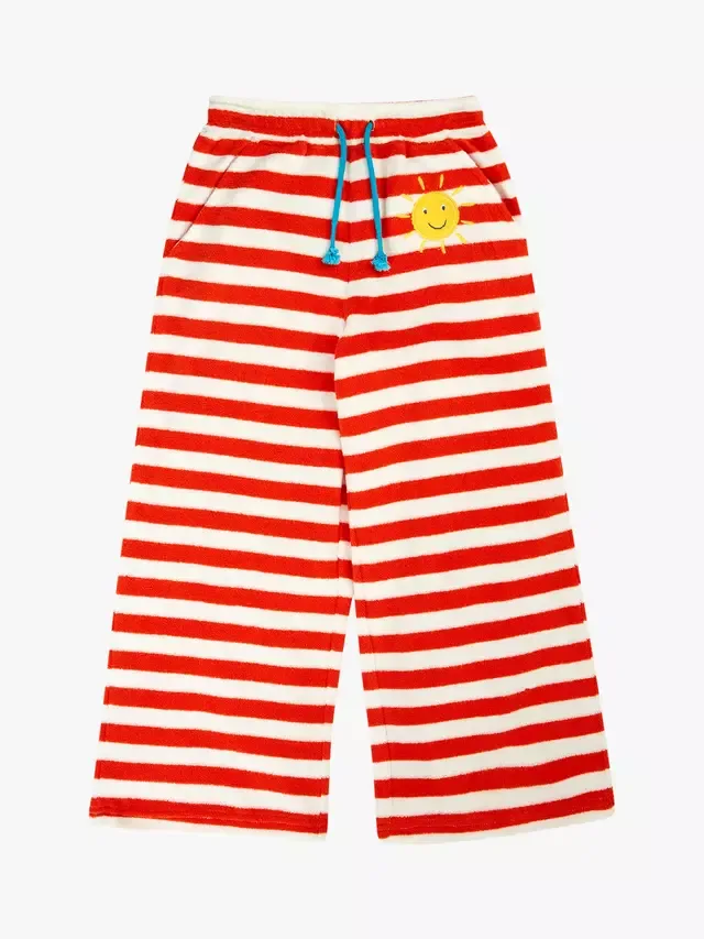 Детские полосатые брюки-полотенце Kids' Cove, цвет папайя Frugi