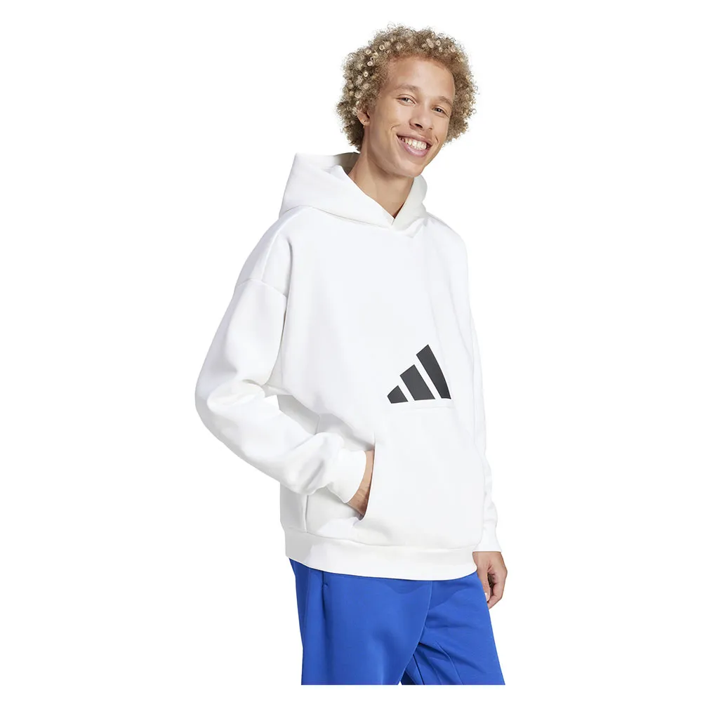 Худи adidas Future Icons 3 Bar Logo, белый — фото 4
