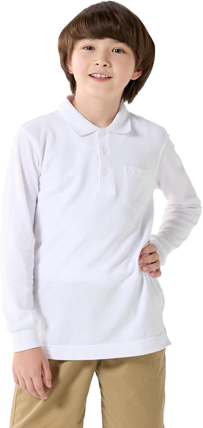 

Детская рубашка-поло Beams School 110851 с длинным рукавом, белый