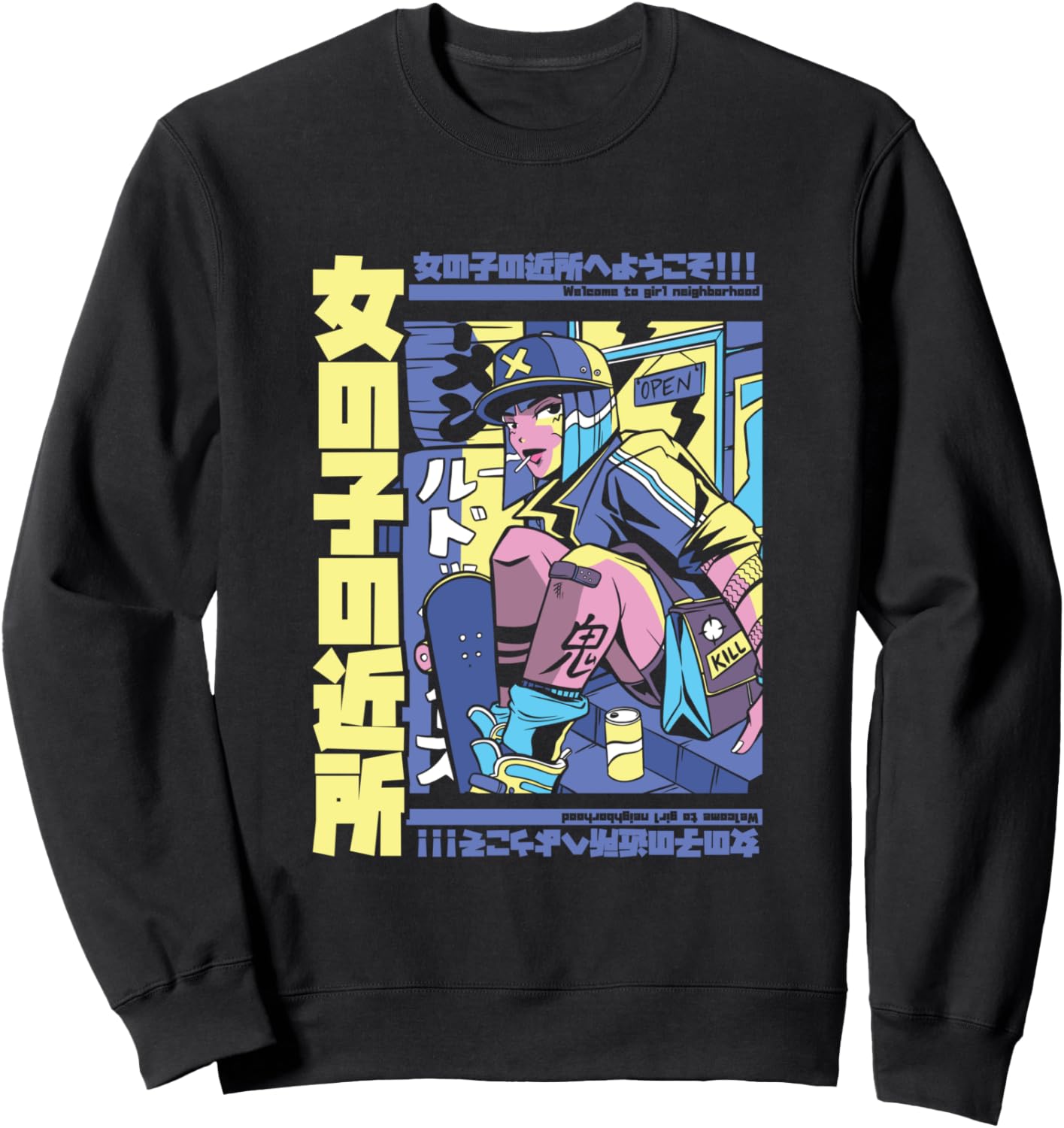 

Аниме-девушка-скейтбордистка, Крутая толстовка в аниме-стиле с изображением девушки-скейтбордистки, черная Funny Skater Apparel, Черный, Аниме-девушка-скейтбордистка, Крутая толстовка в аниме-стиле с изображением девушки-скейтбордистки, черная Funny Skate