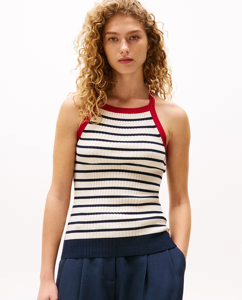 

TH X SRG Женский узкий топ с недоуздком Tommy Hilfiger, белый