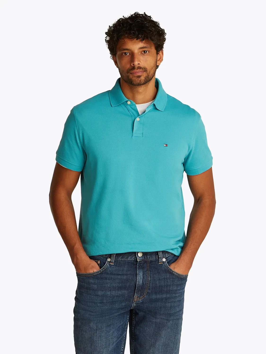 Рубашка Tommy Hilfiger CORE 1985 REGULAR POLO зеленого цвета — фото 3