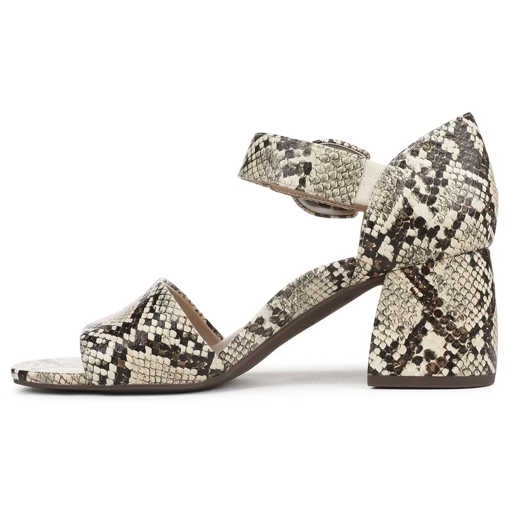 Блочные босоножки на каблуке Chardonnay Vionic, ivory snake print leather — фото 4