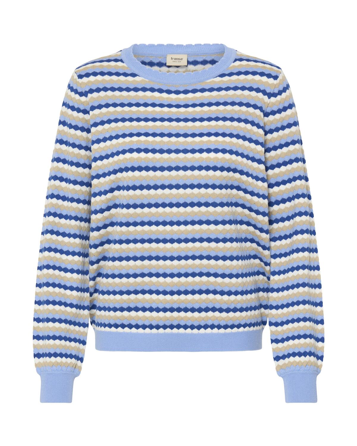 

Fransa Свитер 'FRCaia Pu 3' в цвете кобальтовый синий, светло-голубой