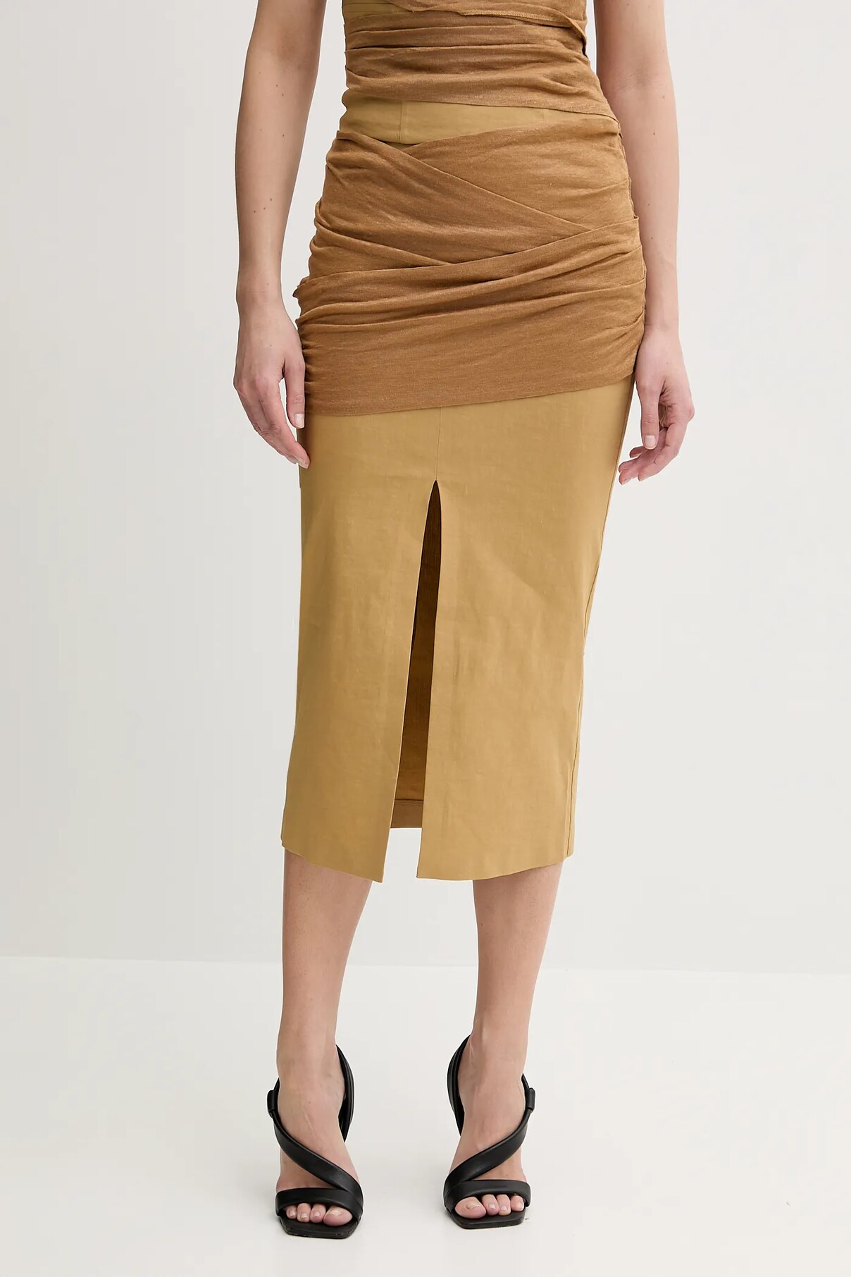 

Юбка из льна Pinko, зеленый