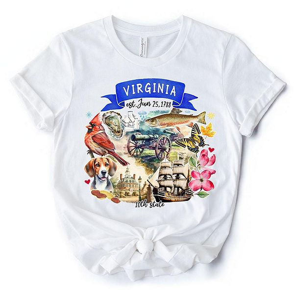 

Футболка с тематикой и достопримечательностями штата Вирджиния Ornamentallyyou