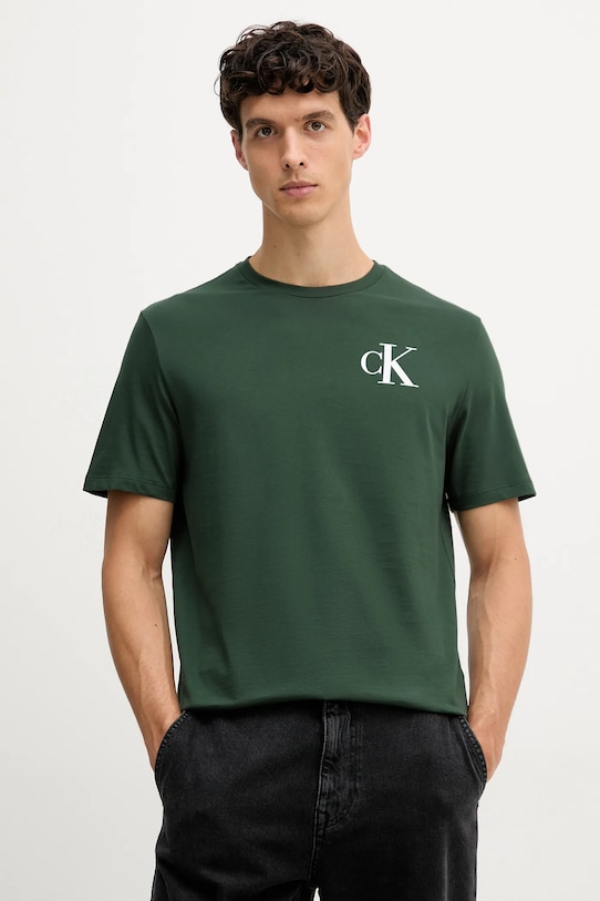 

Хлопковая футболка Calvin Klein Jeans, зеленый