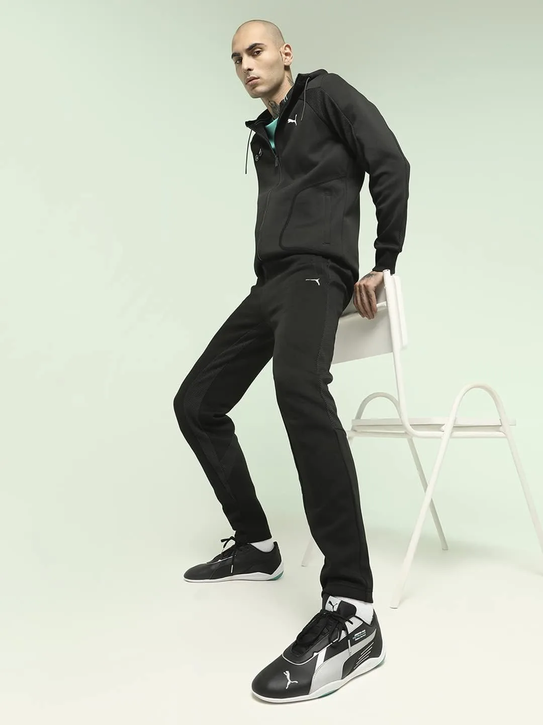 Кроссовки PUMA Unisex Mapf1 R-cat Machina, черный/зеленый/серебряный — фото 2