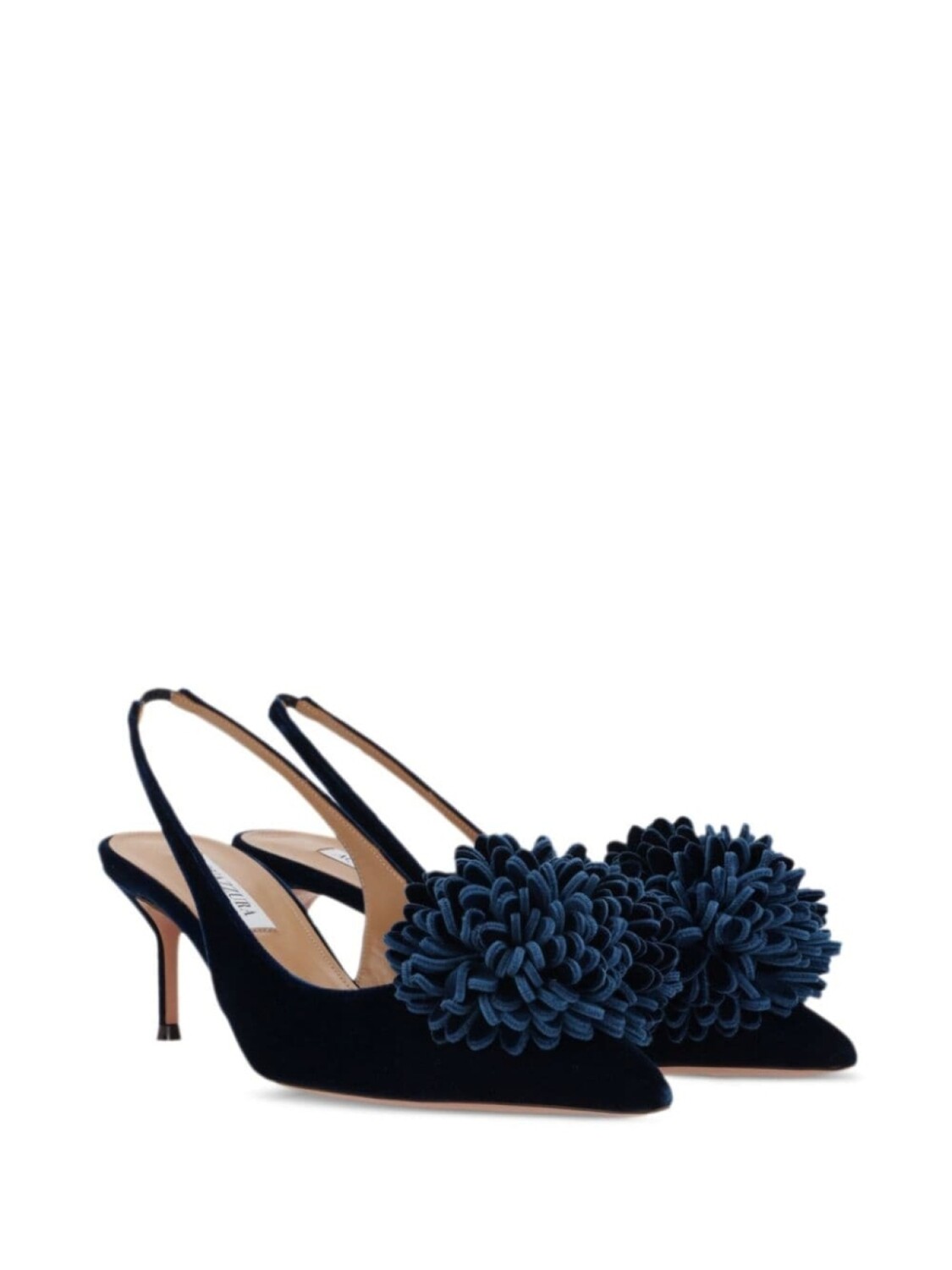 Aquazzura туфли-лодочки Couturier с открытой пяткой 65 мм, синий — фото 2