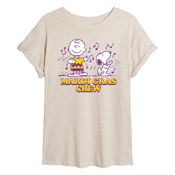 

Футболка Juniors peanuts mardi gras crew большого размера Licensed Character, бежевый