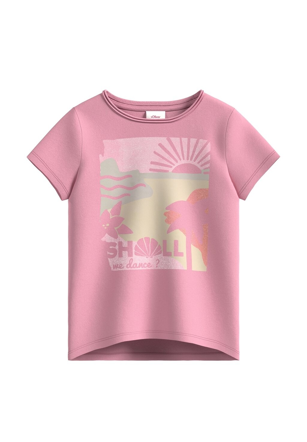 

Футболка с принтом MIT GLITZERPRINT s.Oliver, цвет rosa