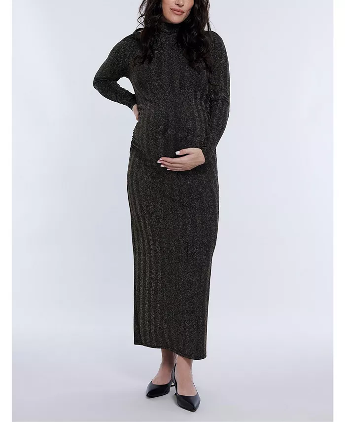 

Платье-макси с сетчатым воротником для беременных - Motherhood Motherhood Maternity, мультиколор