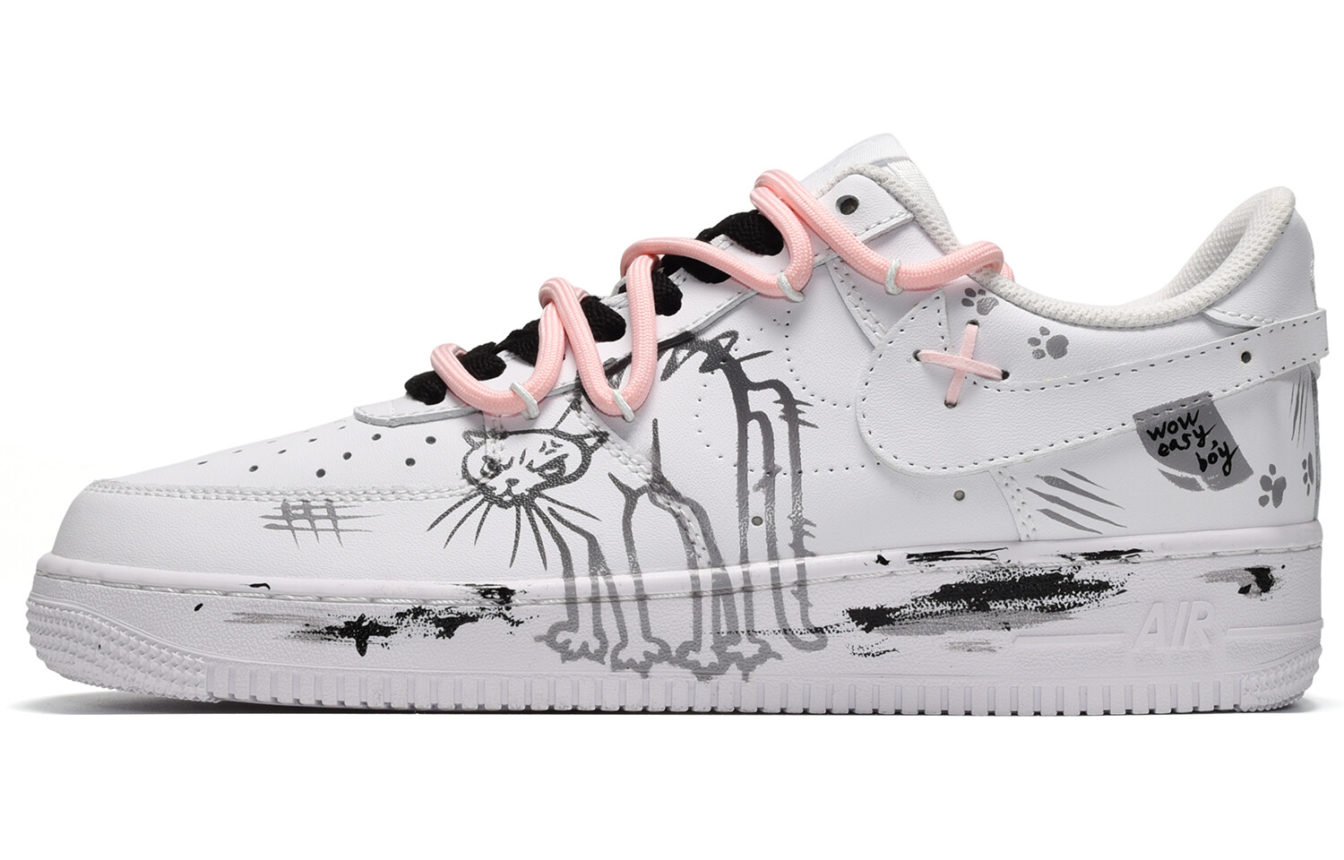 

Кроссовки для скейтбординга Air Force 1 женские с низким верхом, черные/белые/серые Nike, Черный, Кроссовки для скейтбординга Air Force 1 женские с низким верхом, черные/белые/серые Nike