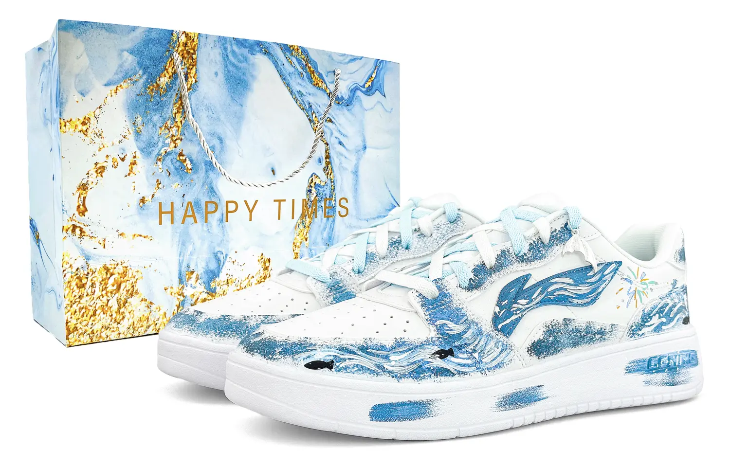 

Кроссовки для скейтбординга мужские low top с амортизацией, устойчивые к истиранию и скольжению LINING, белый