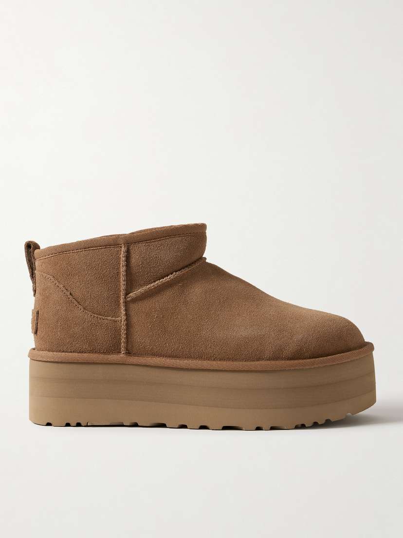 Классические ультрамини-сапоги из овчины на платформе Ugg, коричневый