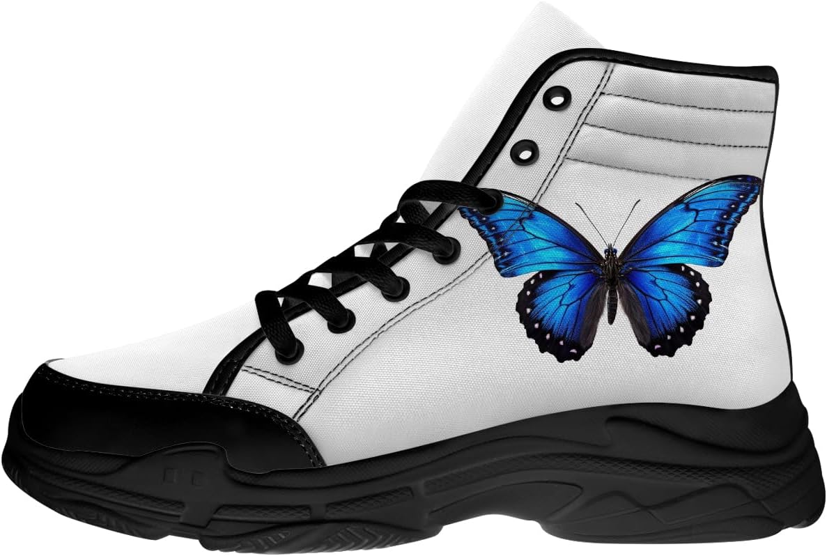 

Кеды на высокой подошве с Бабочкой для женщин, белые парусиновые платформенные туфли на шнуровке, подарок для нее и для него Generic