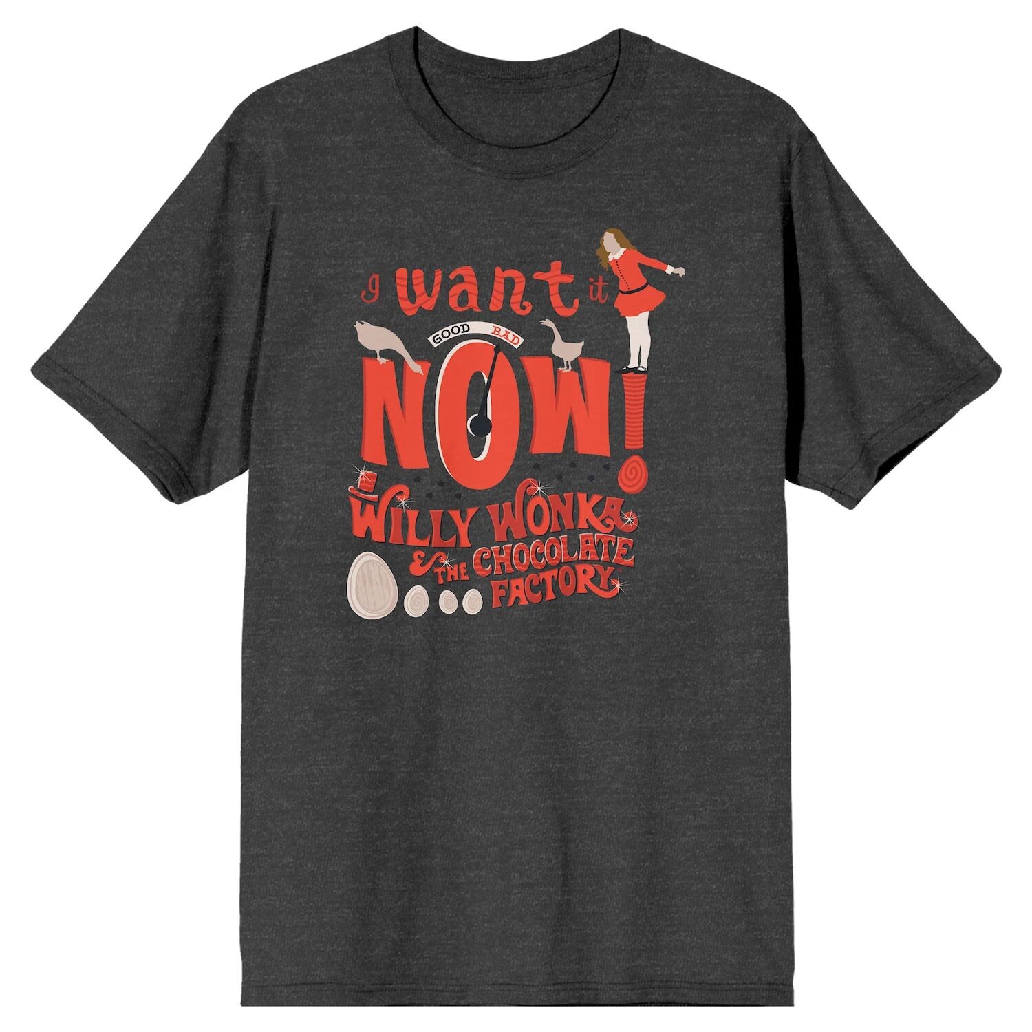 

Мужская футболка Willy Wonka Want It Now Licensed Character