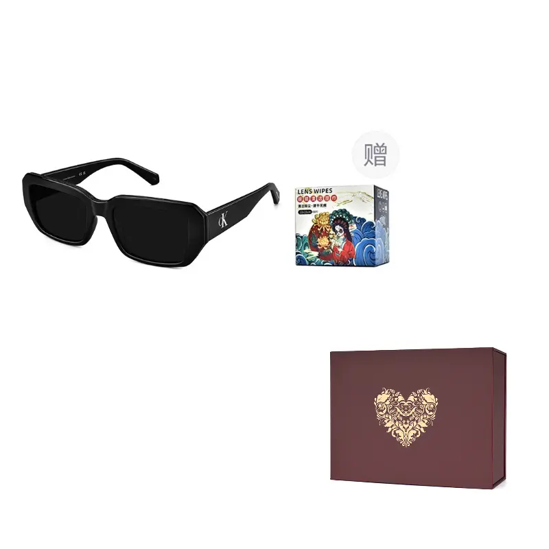 

Calvin Klein Солнцезащитные очки Cat Eye унисекс, Trendy Narrow Square Frame-003 Black