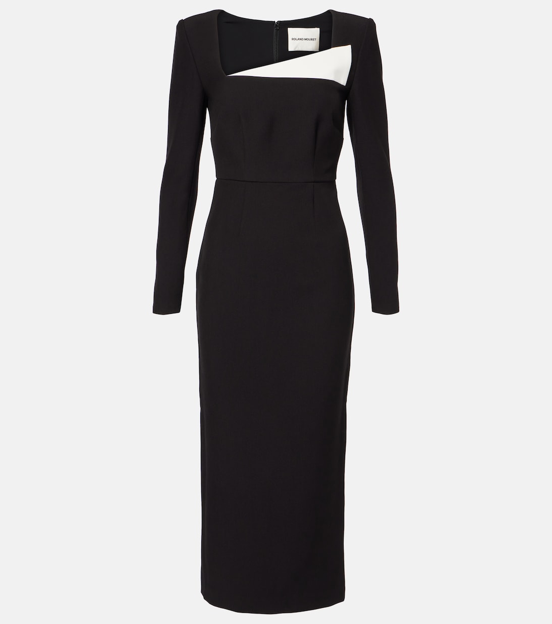 

Платье миди из крепа со вставками Roland Mouret, Monochrome
