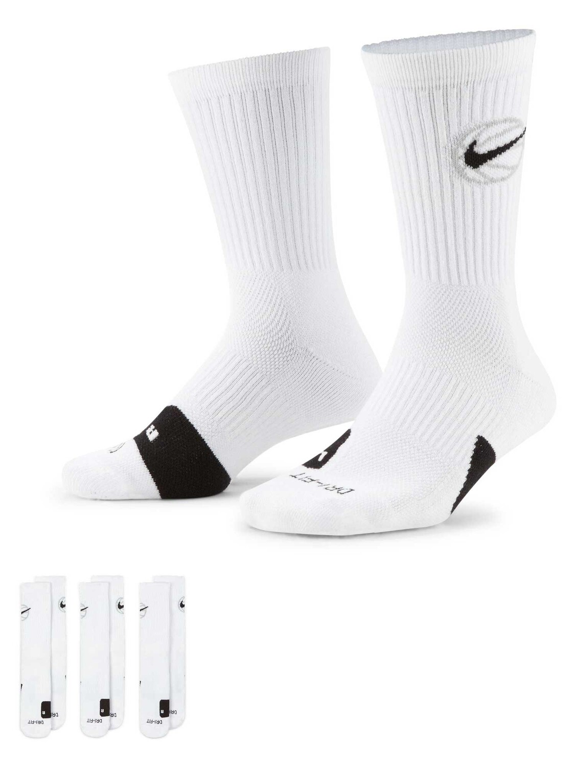 

Носки Nike U NK ED CREW BBALL 3PR 144, белый