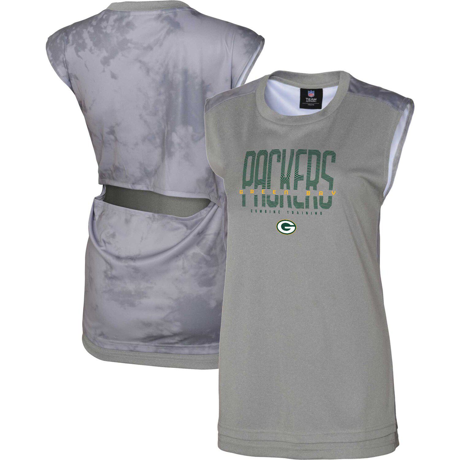 

Женская серая майка Green Bay Packers No Sweat Outerstuff, Серый, Женская серая майка Green Bay Packers No Sweat Outerstuff