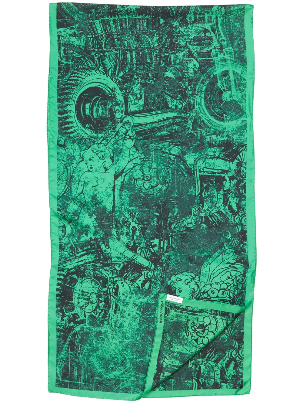 

Платок с абстрактным принтом Acne Studios, зеленый