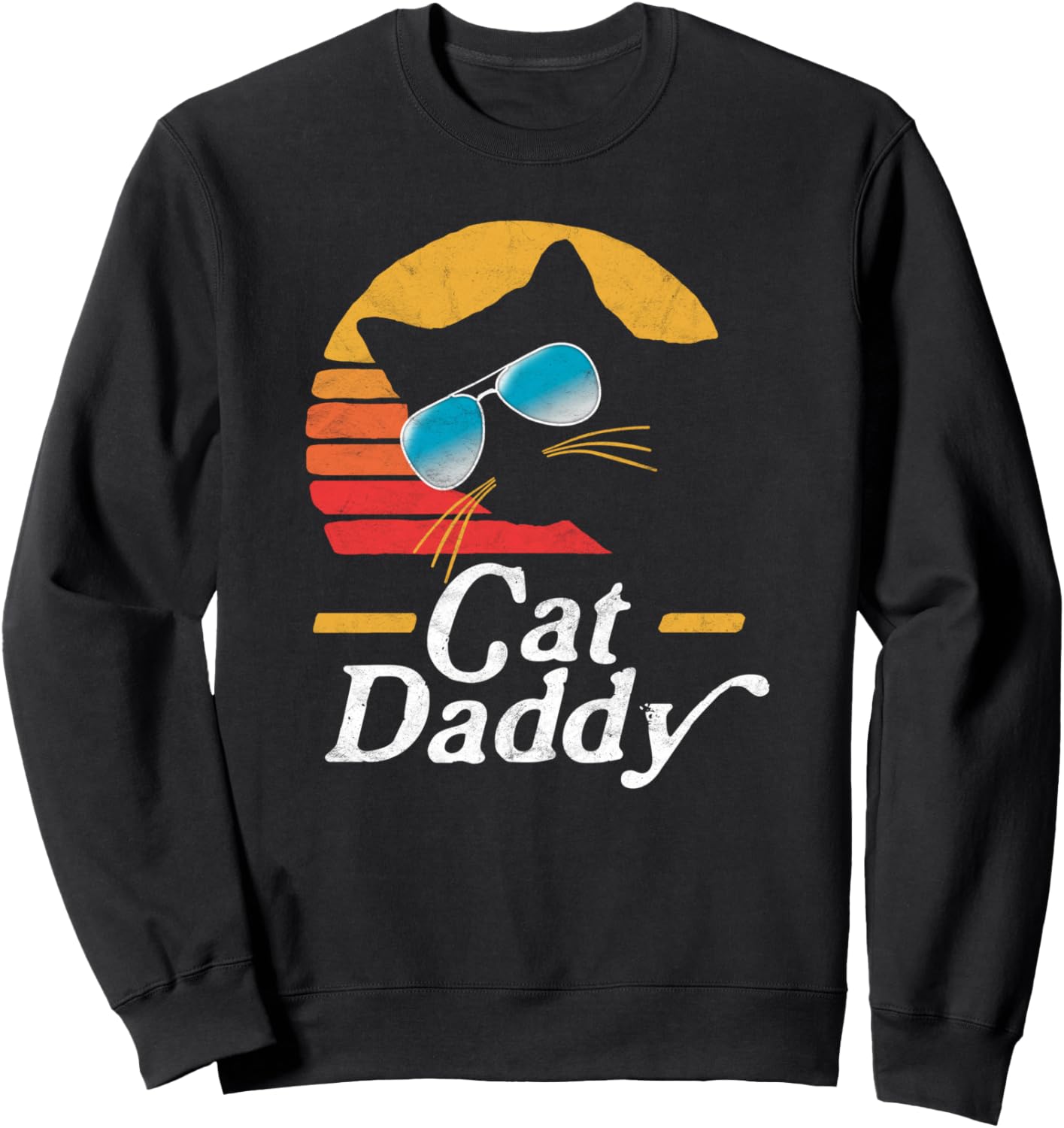 

Винтажная толстовка Cat Daddy в стиле 80-х, ретро-очки с изображением кота, потертая толстовка Pet Mom And Dad Retro Cat T-Shirt, черный