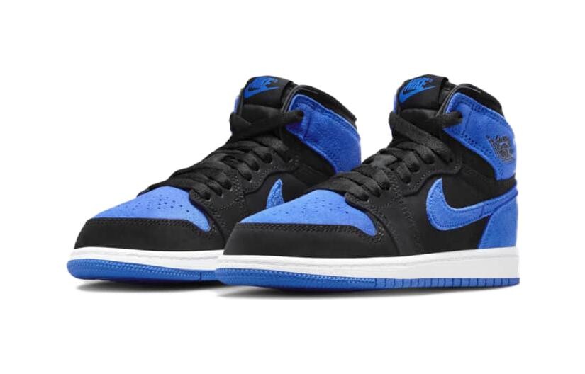 Jordan Air Jordan 1 Детские баскетбольные кроссовки PS, Blue with Black Lettering — фото 3