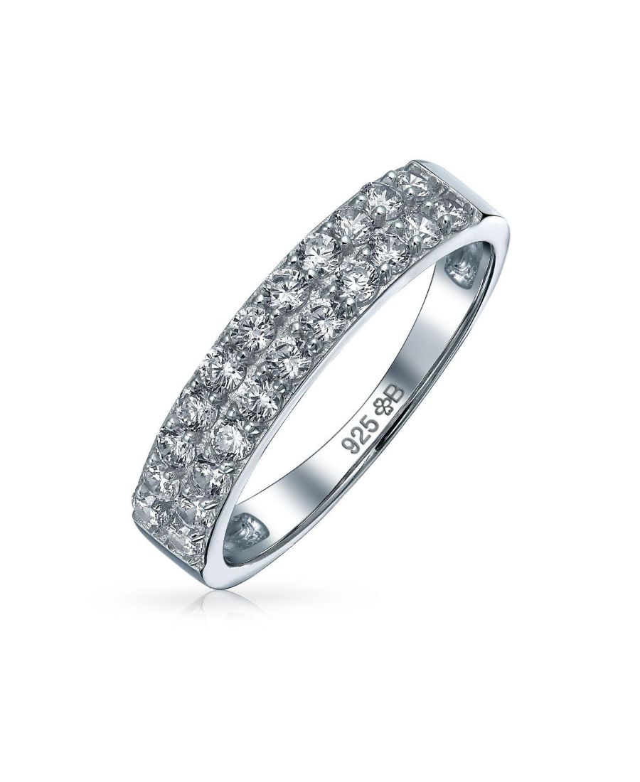 

Кольцо с микропаве из кубического циркония (CZ), которое можно носить в комплекте с другими кольцами, серебро 925 пробы, 3 мм Bling Jewelry, Silver a