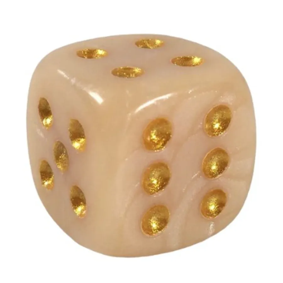 

d6 18 мм Мраморный латте с золотом (12), Game Dice - Marble (Role 4 Initiative)