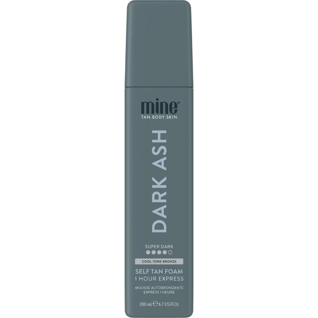 Minetan Self Tan Foam Dark Ash - экспресс-автозагар за 1 час, мусс для прохладного темного бронзового оттенка, для лица и тела, 200 мл 198 мл (1 шт.) Minetan Body.Skin, Cool Dark