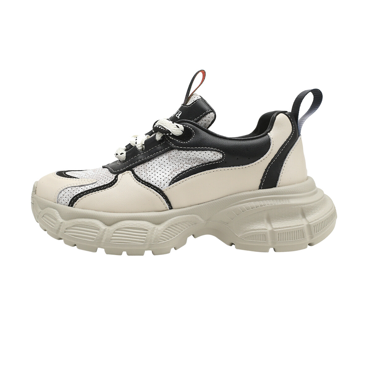 

Кроссовки женские толстые низкие бежевый/черный Safiya