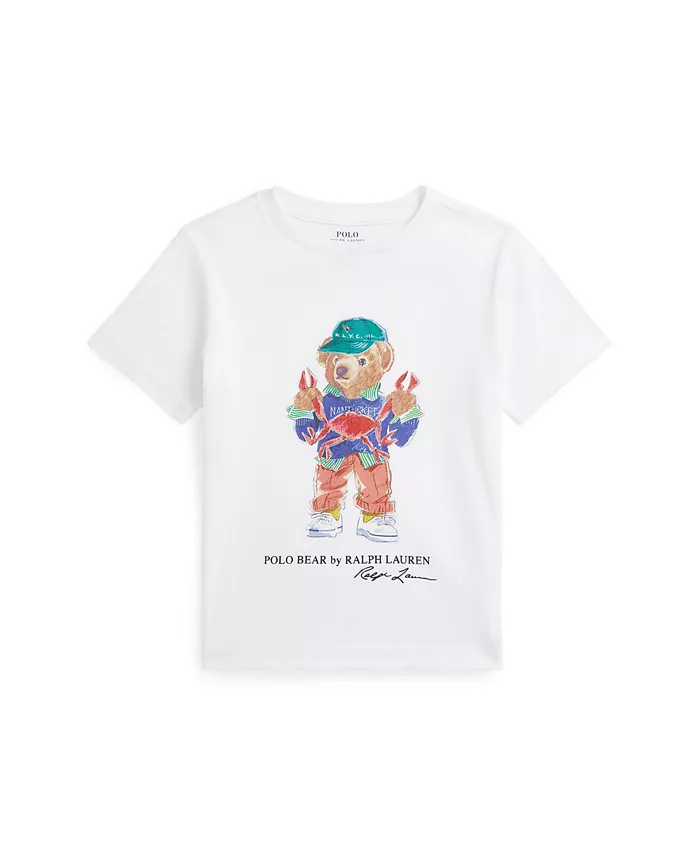 

Футболка с медведем Polo для малышей и мальчиков Polo Ralph Lauren, белый