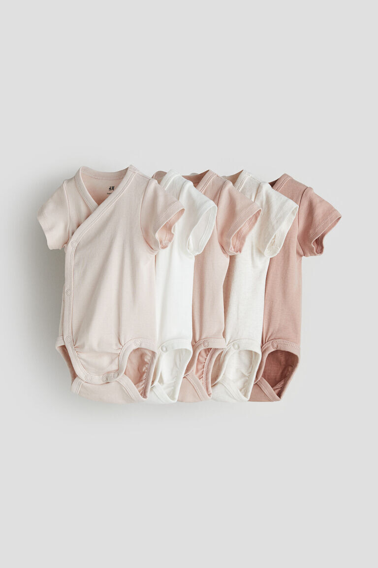 

5 пар хлопковых боди H&M, розовый