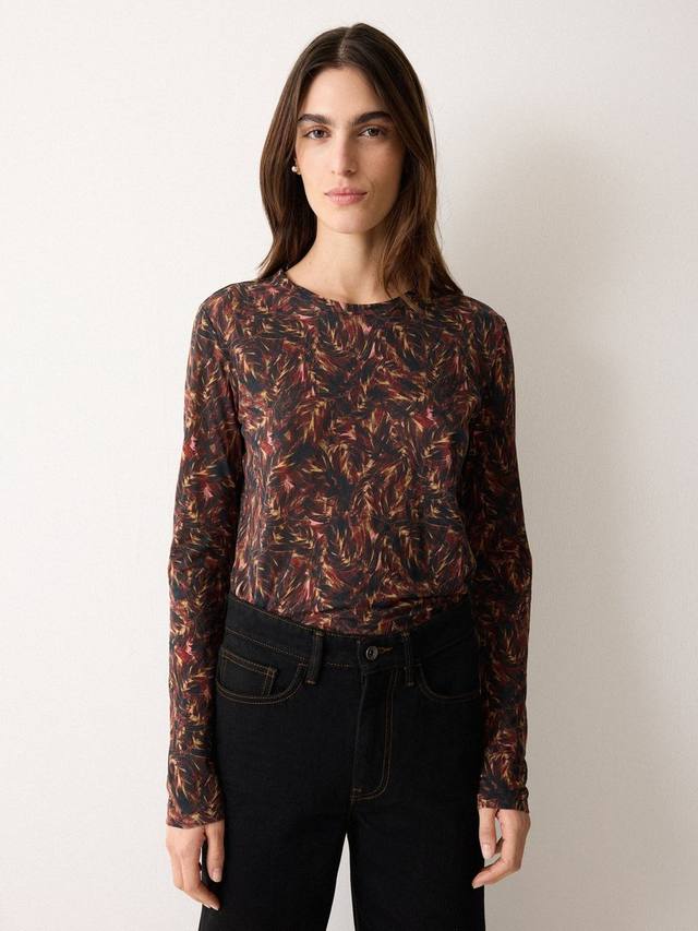 

Футболка Wild Feather с длинными рукавами из хлопка Jigsaw