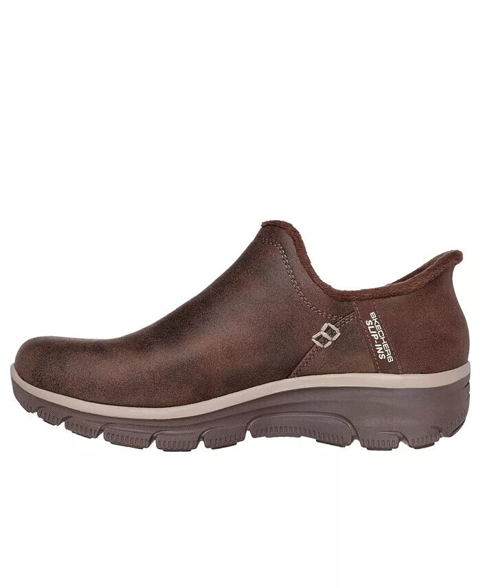 Женский свободный крой: легкий стиль — ботильоны Modern Hour от Finish Line Skechers, коричневый — фото 4