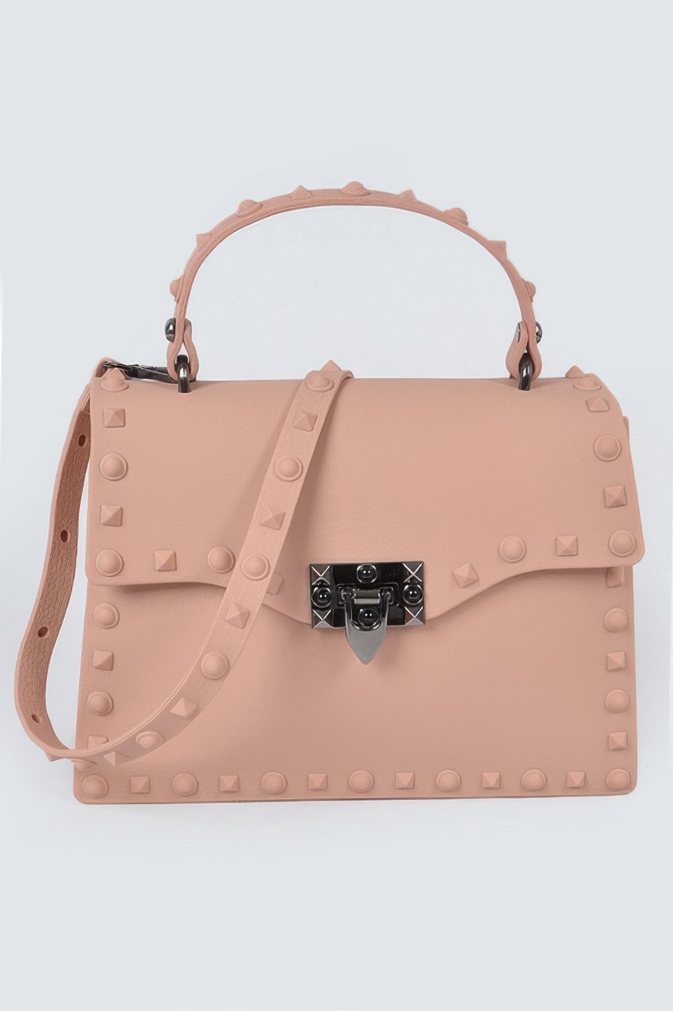 

Монохромный клатч с шипами FASHNZFAB, розовый