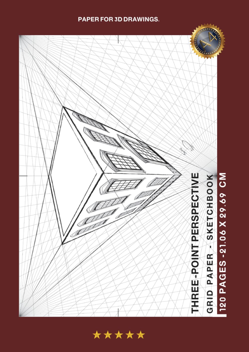 

Three -Point Perspective Grid Paper- Sketchbook: A4 notebook with 120 pages featuring a light grey three-point perspective grid, perfect for architectural drawing and precise, clear design work (Independently published)