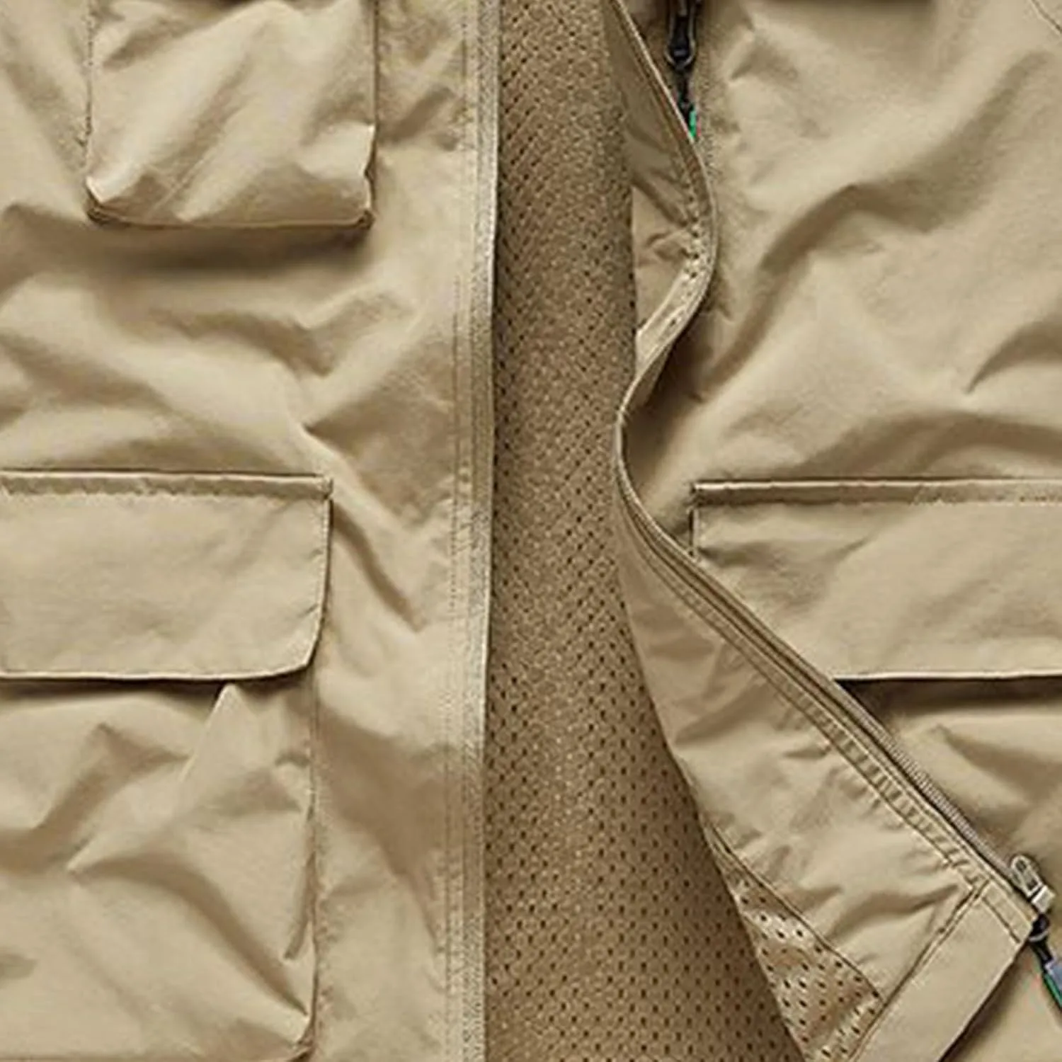 Мужской легкий жилет для путешествий, активного отдыха, безрукавка, жилет-карго, одежда для рыбалки, военной службы и стрельбы с карманами Generic, хаки — фото 3