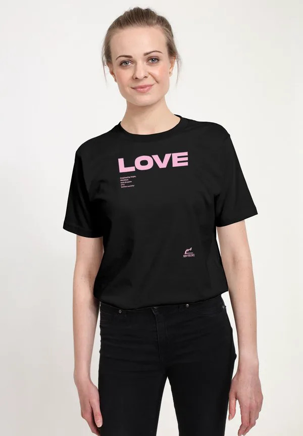 

Футболка с принтом "ненасилие и любовь" Henry Tiger, Black, Черный, Футболка с принтом "ненасилие и любовь" Henry Tiger, Black