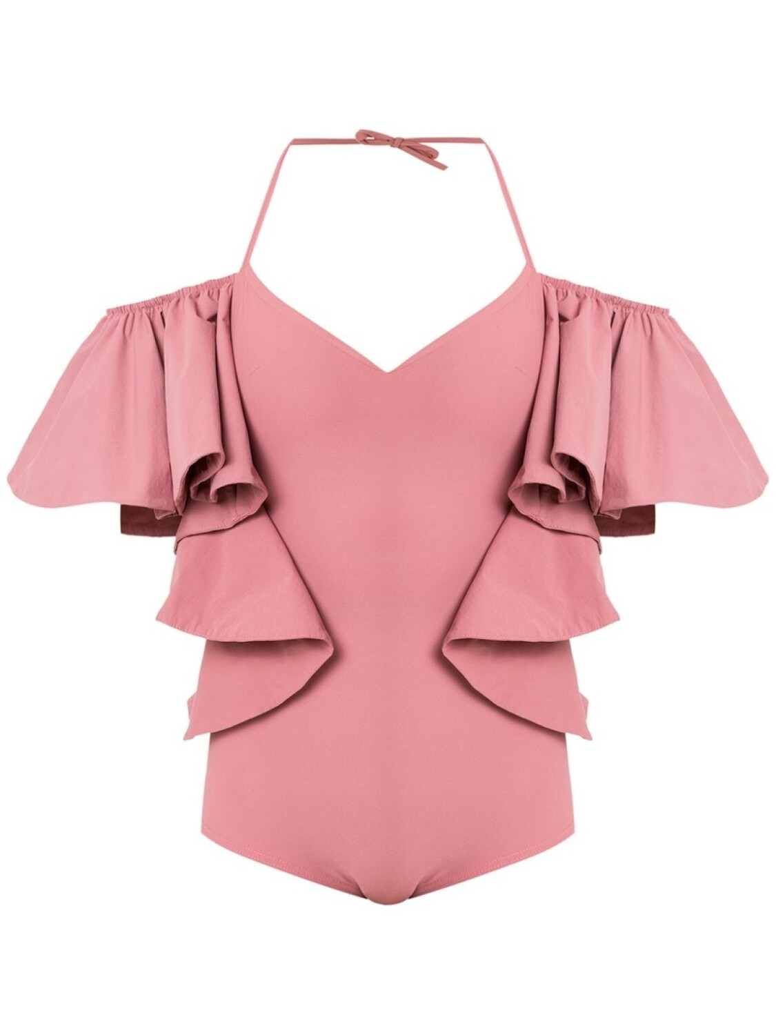 

Amir Slama ruffled swimsuit, нейтральный цвет