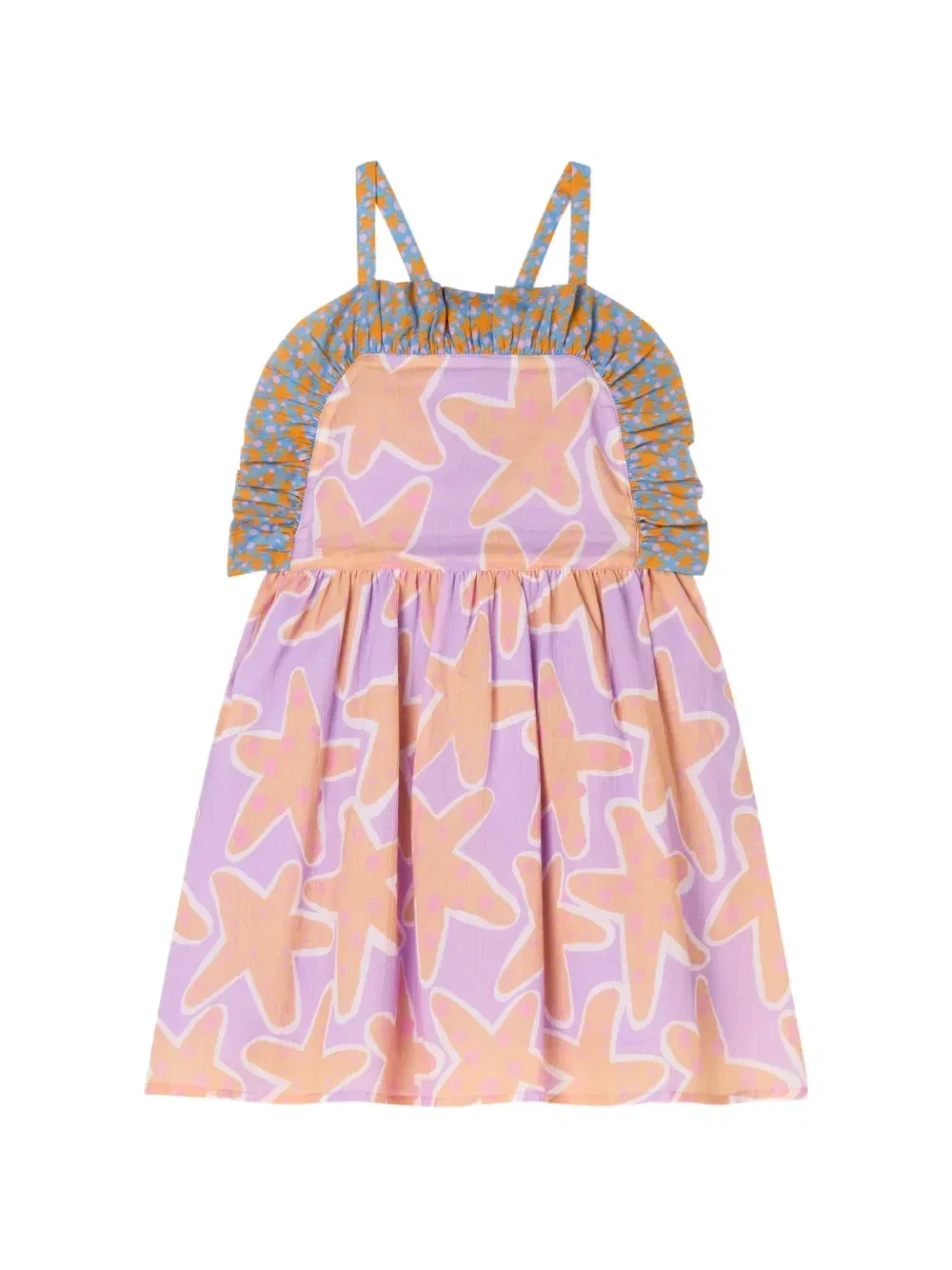 Платье с принтом Starfish Stella McCartney Kids, фиолетовый