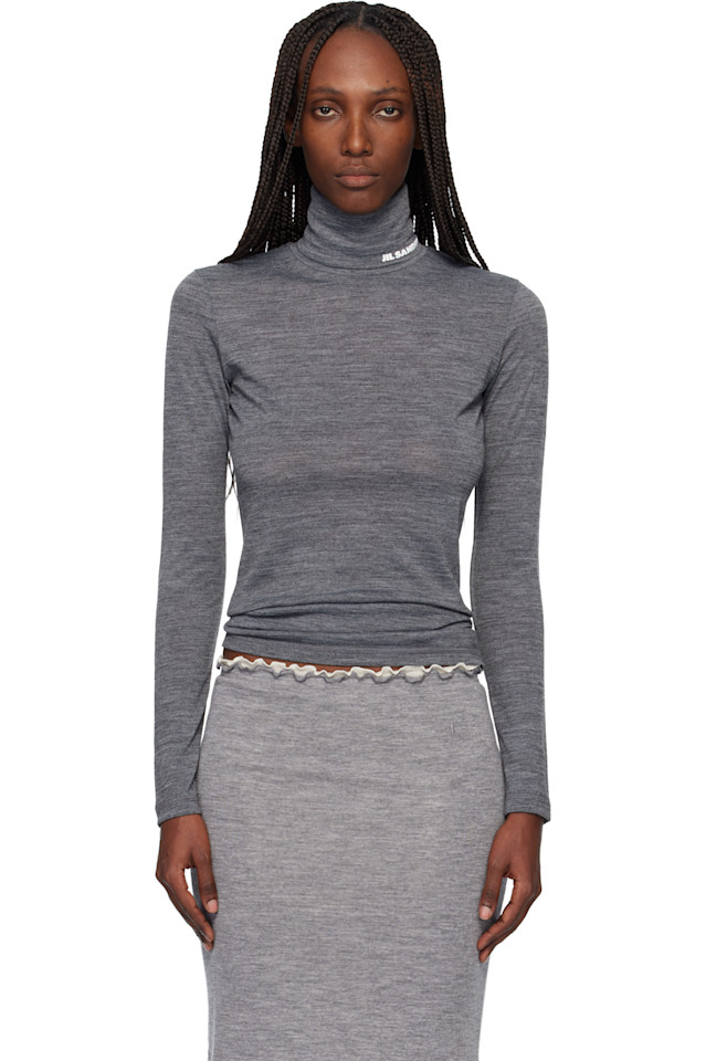 

Jil Sander Серая легкая водолазка из шерстяной смеси